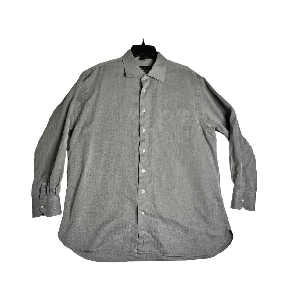 John W. Nordstrom L/S Button Down Egyptian Cotton Shirt Mens 17 1/2 - 35